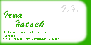 irma hatsek business card